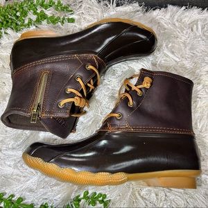 Sperry Womens Saltwater Duck Boot Brown Size 8